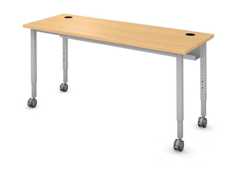 Rectangle Computer Table, Steel Square Legs Product Rendering