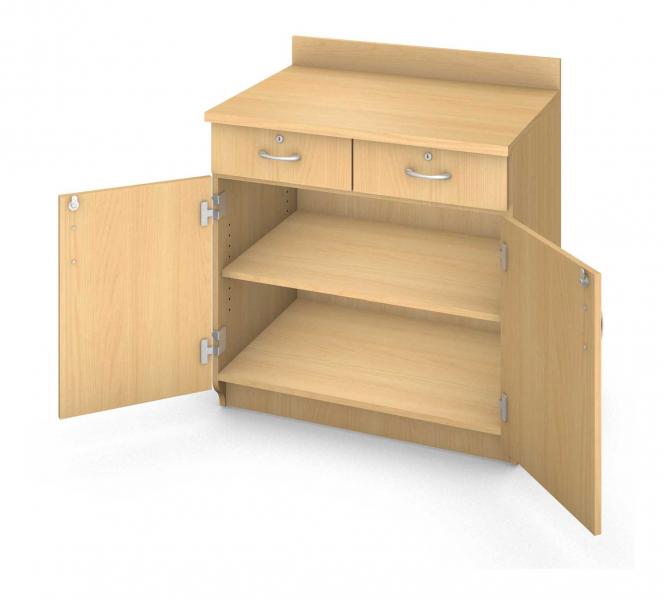 Base Shelf Cabinet - Locking Doors & Drawers Product Rendering