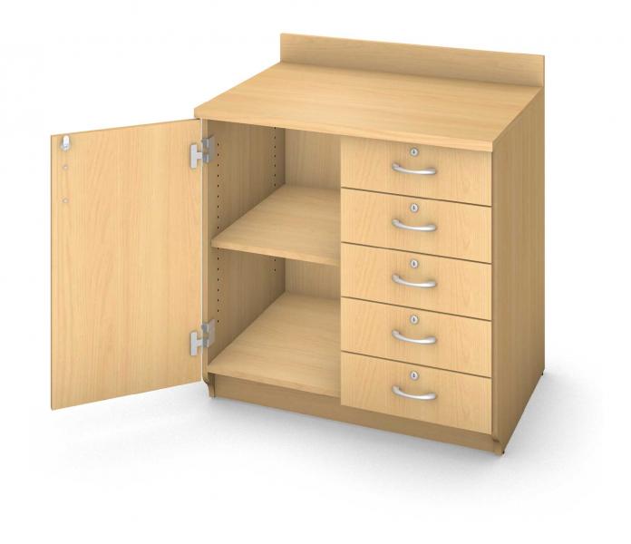 Base Drawer Cabinet - Locking Door & Drawers Product Rendering