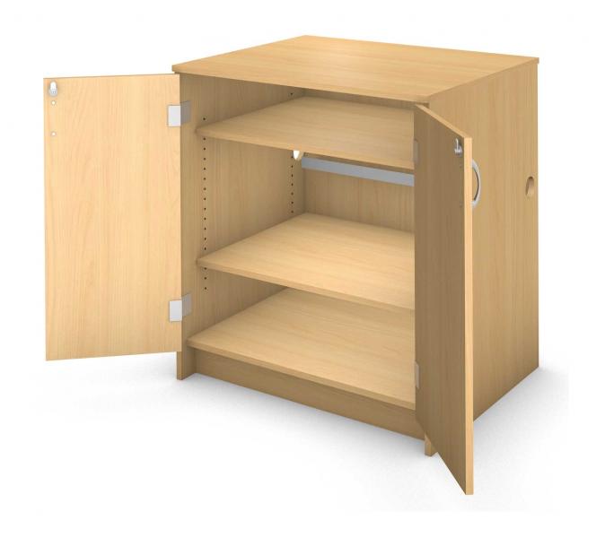 Charge Desk Cabinet - Locking Doors Product Rendering
