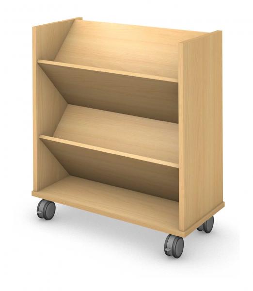 Shelf, Double Sided Mobile, Book Truck Product Rendering