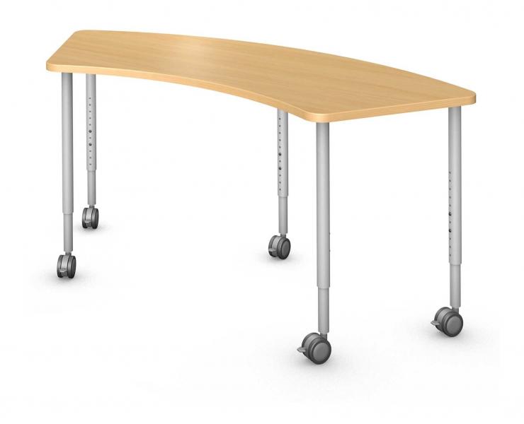 Arc 60° Table, Steel Round Legs Product Rendering