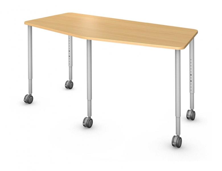Chevron Table, Steel Round Legs Product Rendering