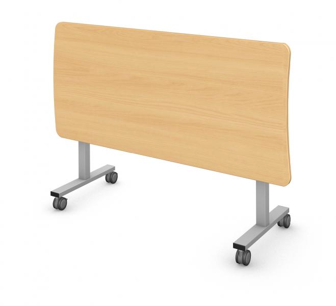 Blade Table, Steel Square I-Leg, Flip and Nest Rendering