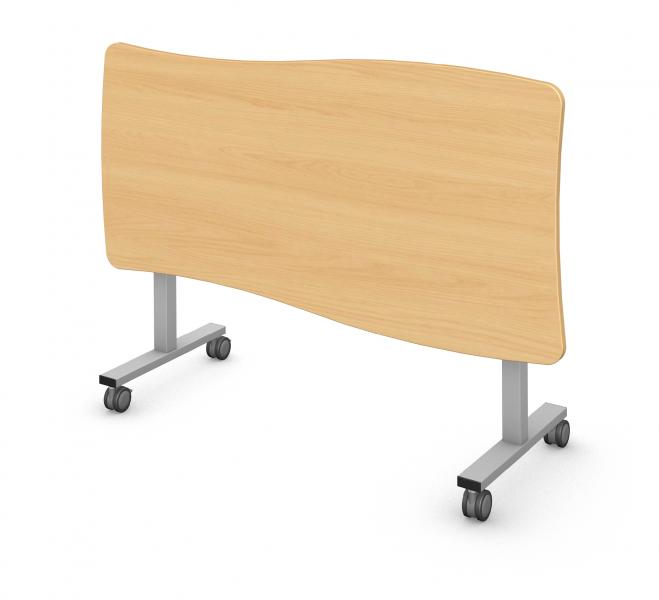 Hourglass Table, Steel Square I-Leg, Flip and Nest Rendering