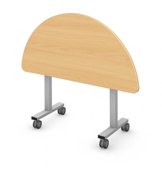 Half Round Table, Steel Square I-Leg, Flip and Nest Rendering