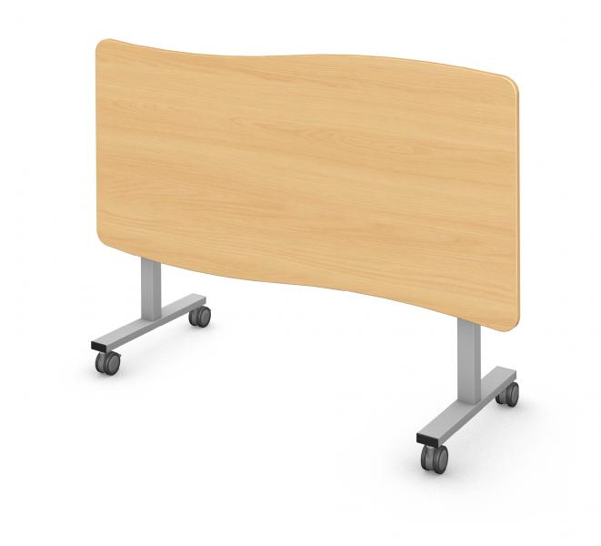 Wave Table, Steel Square I-Leg, Flip and Nest Rendering