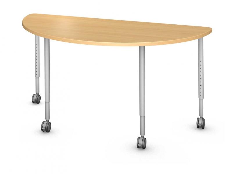 Half Round Table, Steel Round Legs Product Rendering