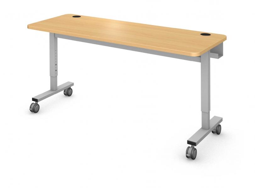 Plane Computer Table, Steel Square I-leg Product Rendering
