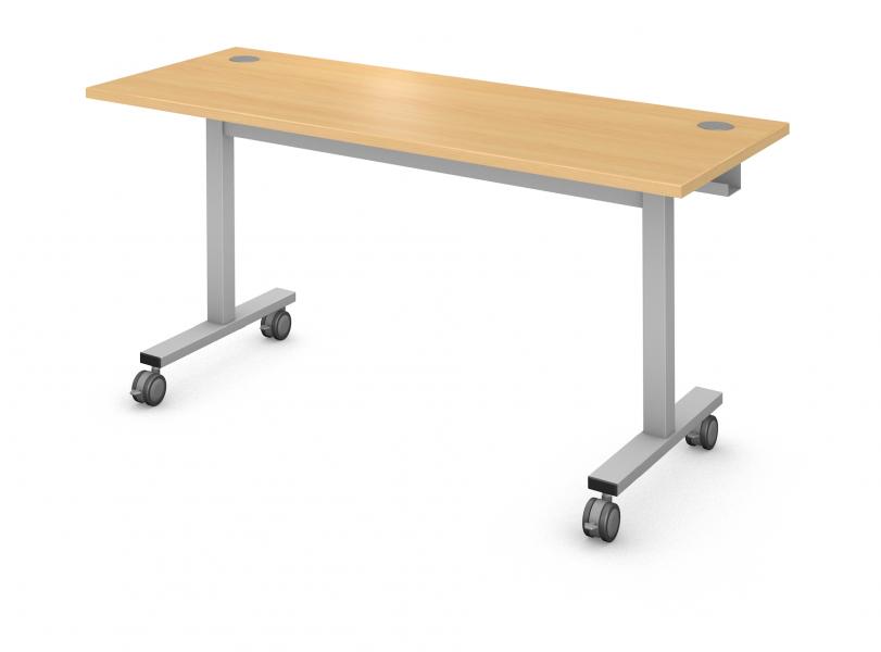 Rectangle Computer Table, Steel Square I-Leg Rendering