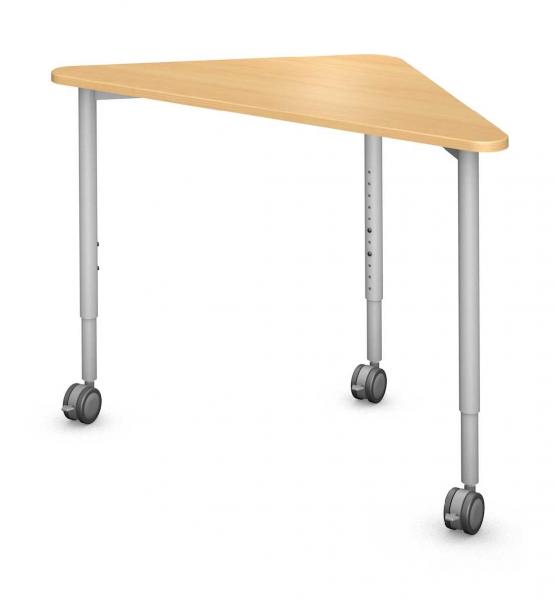 Triangle Desk, Steel Round Legs Product Rendering