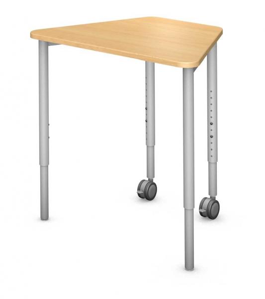 Wedge 45° Desk, Steel Round Legs Product Rendering