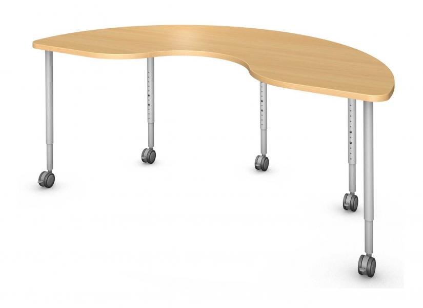 Kidney Table, Steel Round Legs Product Rendering