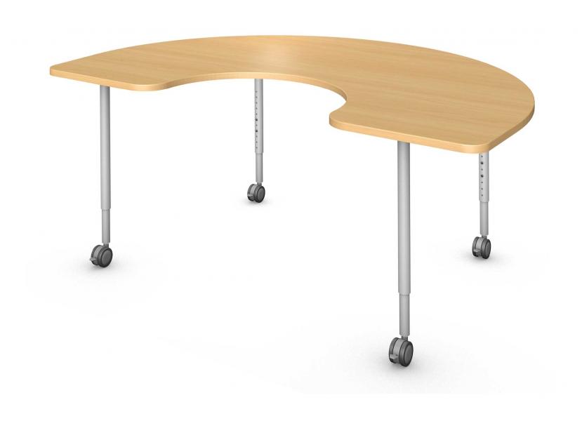 Kidney Table, Steel Round Legs Product Rendering