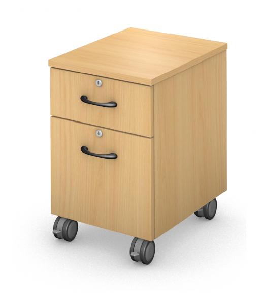 Under Work-Surface, Mobile Ped Box/File - Locking Drawers Product Rendering