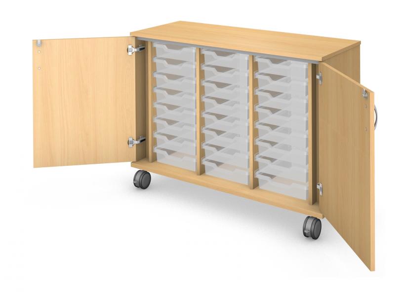Low Tray Storage - Locking Doors Product Rendering