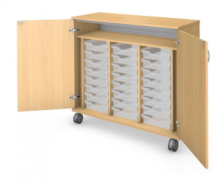 Mid Tray Storage - Locking Doors Product Rendering