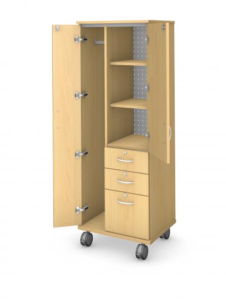 Tall Wardrobe Tower - Locking Doors & Drawers Product Rendering