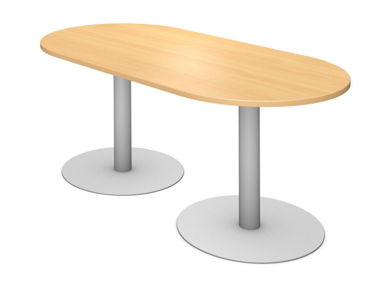 Racetrack Table, Steel Round Pedestal(2) Rendering
