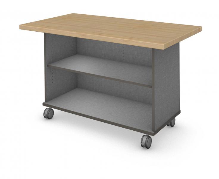 Workstation - Single Sided - Shelf - No Doors With Maple Block