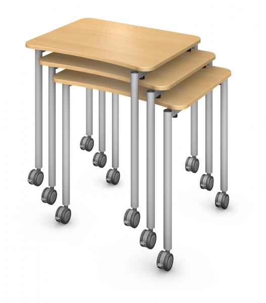Sidekick Desk, Steel Round Legs (4), Stacker Rendering