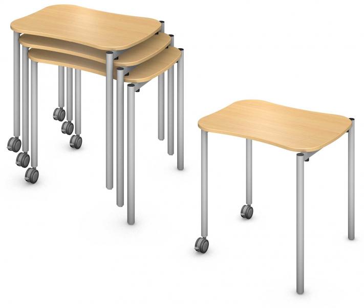 Core Desk, Steel Round Legs (4), Stacker Product Rendering