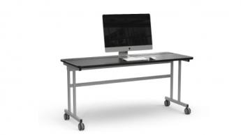 Desk with computer