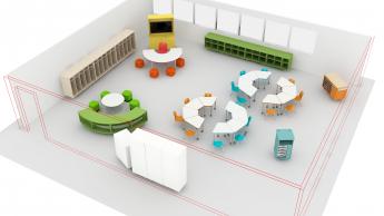 3D view of K-2nd grade classroom