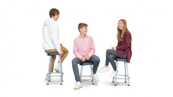 students and stools
