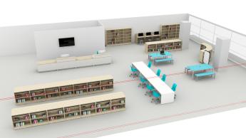 Library with high top seating