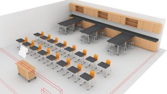 3D view of science classroom