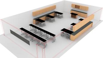 3D view of science classroom