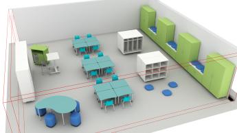 3D view of special education classroom