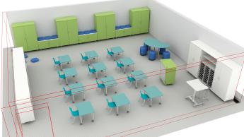3D view of special education classroom