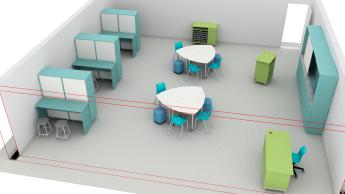 3D view of special education classroom