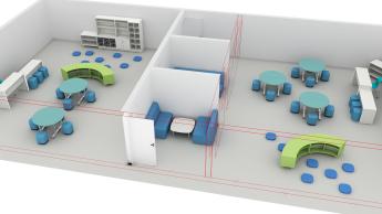 3D view of special education classroom