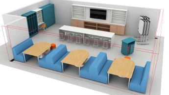 3D view of teacher lounge