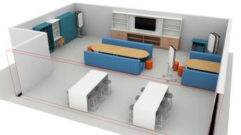 3D view of teacher lounge