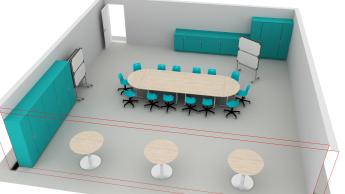 3D view of teacher lounge